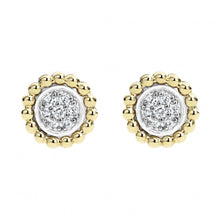 Load image into Gallery viewer, Lagos 18K and Sterling Silver Caviar Diamond 9mm Stud Earrings
