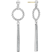 Load image into Gallery viewer, Lagos Sterling Silver Caviar Spark Circle Diamond Drop Earrings
