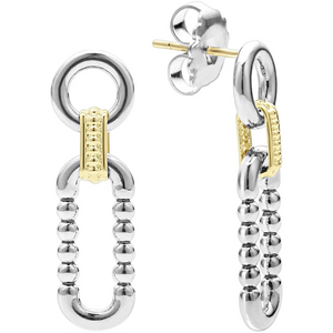 Lagos 18K & Sterling Silver Caviar Link Earrings