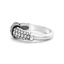 Load image into Gallery viewer, Lagos Sterling Silver Black Caviar 1 Diamond Station Fashion Ring
