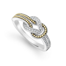 Load image into Gallery viewer, Lagos 18k and Sterling Silver Newport Diamond Knot Ring
