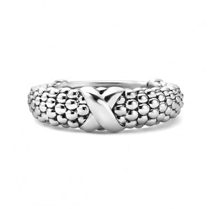 Lagos Sterling Silver Signature Caviar Single X 6mm Band