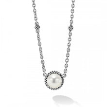 Load image into Gallery viewer, Lagos Sterling Silver Luna Pearl 8mm Pendant on 16-18&quot; Necklace
