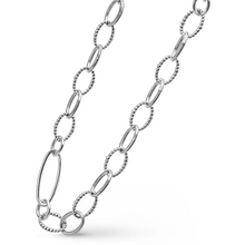 Load image into Gallery viewer, Lagos 34&quot; Sterling Silver Signature Caviar Smooth &amp; Oval Link Necklace
