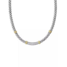 Load image into Gallery viewer, Lagos 18K and Sterling Silver 16&quot; Caviar Lux Diamond Station Necklace
