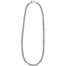 Load image into Gallery viewer, Lagos 18K and Sterling Silver High Bar 7mm Smooth Station Necklace
