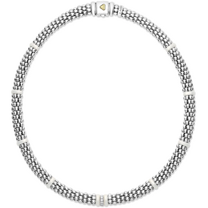 Lagos Sterling Silver White Caviar Ceramic Necklace