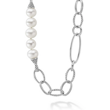 Load image into Gallery viewer, Lagos Sterling Silver 34&quot; Luna Pearl Station Link Necklace
