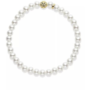 Lagos 18K Gold Caviar Icon Pearl 6mm Stretch Bracelet