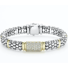 Load image into Gallery viewer, Lagos 18k Gold and Sterling Silver Diamond Station Bracelet
