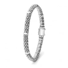 Load image into Gallery viewer, Lagos Sterling Silver Caviar 7 Smooth Station 6mm Bracelet
