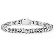 Load image into Gallery viewer, Lagos Sterling Silver Caviar 7 Smooth Station 6mm Bracelet
