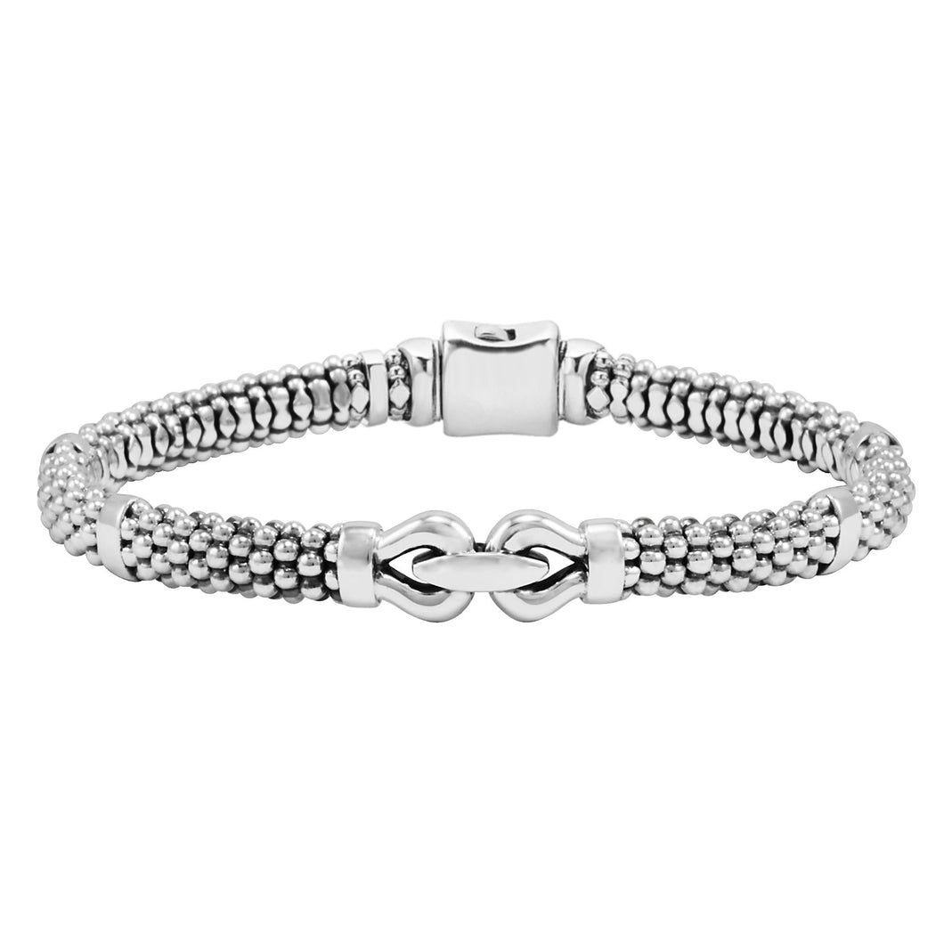 Lagos Sterling Silver Caviar Signature Derby 6mm Bracelet