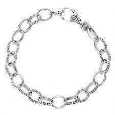 Lagos Sterling Silver Caviar Smooth Link Bracelet