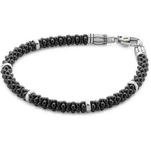 Load image into Gallery viewer, Lagos Black Caviar Silver Station Bracelet
