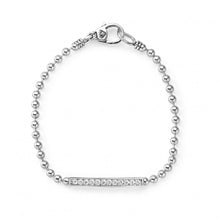 Load image into Gallery viewer, Lagos Sterling Silver Caviar Spark Diamond 3mm Bar Bracelet
