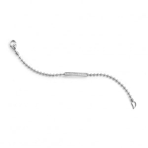 Lagos Sterling Silver Caviar Spark Diamond 3mm Bar Bracelet