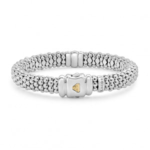 Lagos Sterling Silver and 18K Caviar Lux Diamond Bracelet