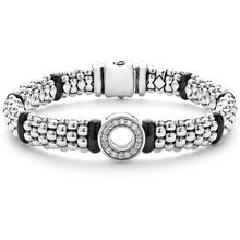 Load image into Gallery viewer, Lagos Sterling Silver &amp; Black Caviar Diamond Circle 9mm Bracelet
