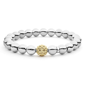 Lagos 18k Gold and Sterling Silver Signature Caviar Bead Bracelet