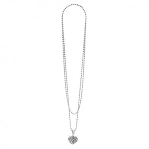 Lagos Sterling Silver Gifts Beaded Heart Pendant on 34" Chain