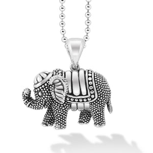 Lagos Sterling Silver Rare Wonders Elephant Pendant on 34" Chain