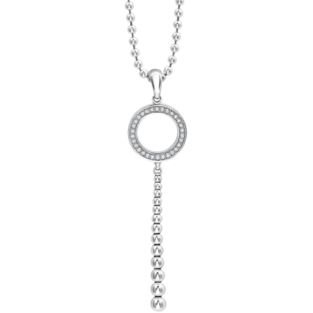 Lagos Signature Sterling Silver Key Pendant Necklace, 34
