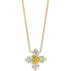 Roberto Coin 18K Yellow Gold Small Love in Verona Flower Necklace