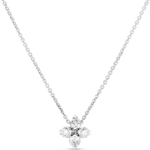 Roberto Coin 18K White Gold Love in Verona Small Flower Necklace