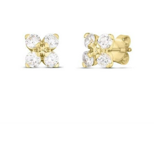 Roberto Coin 18K Yellow Gold Small Love in Verona Diamond Stud Earrings