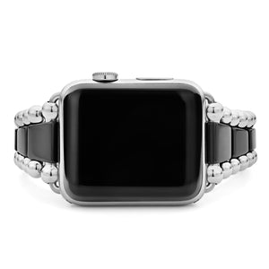 Lagos Stainless Steel Smart Caviar Black Ceramic Watch Bracelet 42-44mm