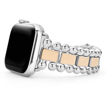Load image into Gallery viewer, Lagos Stainless Steel &amp; 18k Rose Gold Smart Caviar Watch Bracelet 38-44mm
