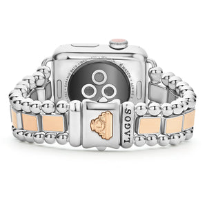Lagos Stainless Steel & 18k Rose Gold Smart Caviar Watch Bracelet 38-44mm
