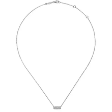 Load image into Gallery viewer, Gabriel 14K White Gold Pave Diamond Bar Necklace
