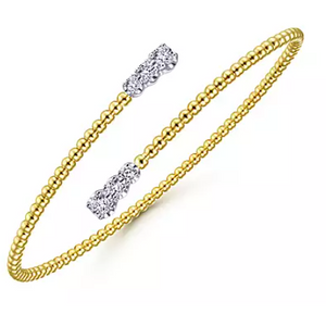 Gabriel 14K Yellow Gold Bujukan Beaded Graduated Diamond Bracelet
