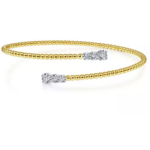Gabriel 14K Yellow Gold Bujukan Beaded Graduated Diamond Bracelet