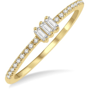 10k Yellow Gold Diamond Petite Baguette Ring