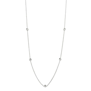 Roberto Coin 18K White Gold 5 Station Diamonds by The Inch Necklace