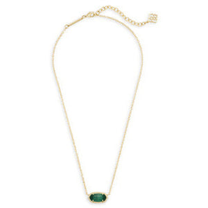 Kendra Scott Gold Elisa Necklace in Emerald Cats Eye