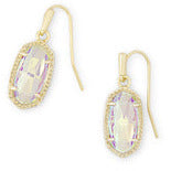 Kendra Scott Lee Gold Drop Earrings in Dichroic Glass