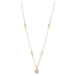 Kendra Scott Gold Nola Necklace in Iridescent Drusy