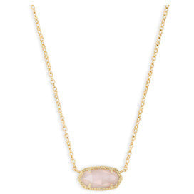 Kendra Scott Gold Elisa Necklace in Rose Quartz