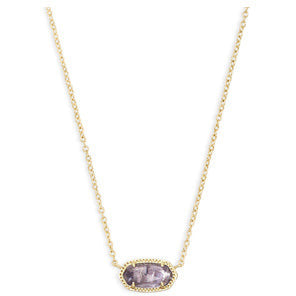 Kendra Scott Gold Elisa Necklace in Purple Amethyst