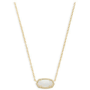 Kendra Scott Gold Elisa Necklace in White Kyocera Opal