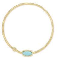 Kendra Scott Gold Grayson Stretch Bracelet in Light Blue Magnesite