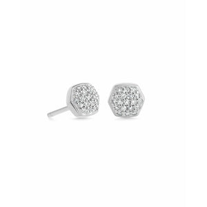 Kendra Scott Davie Diamond Stud Earrings in Sterling Silver