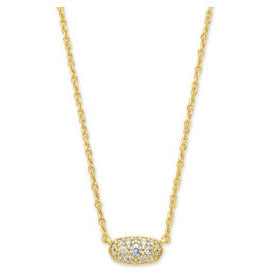 Kendra Scott Gold Grayson Necklace in White Crystal