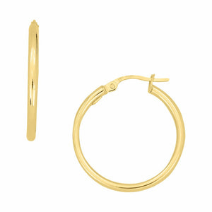 14k Yellow Gold 30mm Flat Hoop Earrings