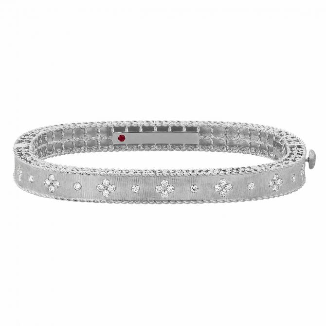 Roberto Coin 18K White Gold Princess Diamond Bangle Bracelet