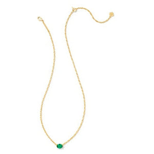 Kendra Scott Gold Cailin Necklace in Green Crystal